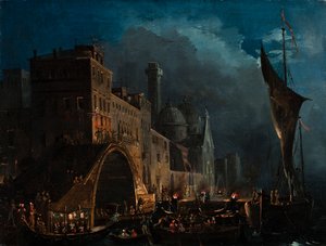 Wenecki wieczór galowy, 1825-1835. autorstwa Ippolito Caffi