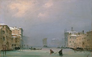 Canal Grande ze śniegiem i lodem, 1849