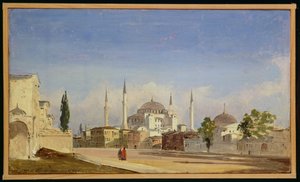Hagia Sophia, Konstantynopol, 1843 autorstwa Ippolito Caffi
