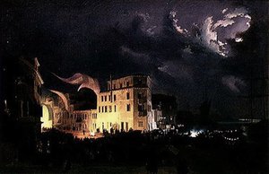 Nocny festiwal w Wenecji autorstwa Ippolito Caffi