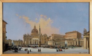 Błogosławieństwo papieskie na Piazza San Pietro autorstwa Ippolito Caffi