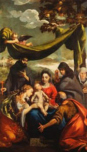 Madonna z Dzieciątkiem ze świętymi Marią Magdaleną, Piotrem, Klarysą i Franciszkiem oraz portretem opatki