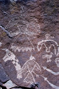 Ryciny naskalne Anasazi znalezione w Nowym Meksyku.