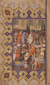 Intronizacja Luhrasp (nieprzezroczysta toaleta i złoto na papierze) autorstwa Iranian School