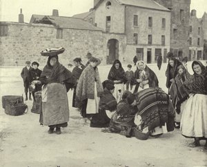 Targ rybny, Galway (zdjęcie czarno-białe) autorstwa Irish Photographer