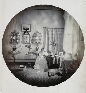 Wnętrze domu w Muckross, ok. 1865 r. (odbitka albuminowa) autorstwa Irish Photographer