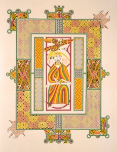 Św. Jan Ewangelista, z faksymile Ewangelii Mac Regola, wydanej przez Day & Son autorstwa Irish School
