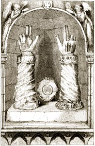 Shrine of St. Patricks hand, z The Trials Thaumatururge, czyli Three Wonder-Working Saints of Ireland, autorstwa Mary Cusack (1829-99) opublikowanej ok. 1890 r. autorstwa Irish School