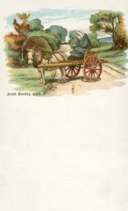 Kobieta z osłem i wozem, Irlandia (chromolitho)