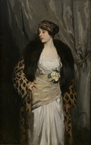 Gladys Wiles w lampartowym płaszczu (płaszcz lamparta)