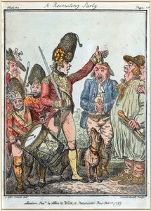 „Grupa rekrutacyjna” autorstwa Isaac (after) Cruikshank