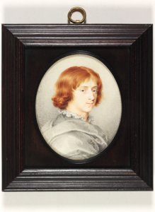 Młody dżentelmen tradycyjnie identyfikowany jako Izaak Oliver Młodszy, Syn Malarza (akwarela na welinie) autorstwa Isaac (attr. to) Oliver