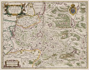 Mapa zachodniej Rosji z: części północnej i wschodniej, 1664 autorstwa Isaac Abrahamsz. Massa
