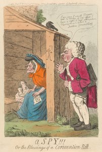 Ein Spion!!! oder die Segnungen eines Konventionsgesetzes autorstwa Isaac Cruikshank