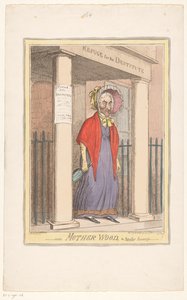 Spotprent op Sir Matthew Wood, 1820 Matko Wood, popularna kupczyni-! (tytuł na obiekcie) autorstwa Isaac Cruikshank