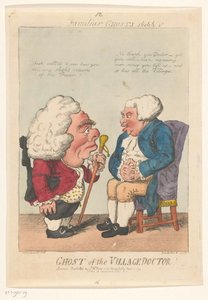 Spotprent op de dorpsarts, 1799 Duch Wioski Doktora! (tytuł na obiekcie) Znajome duchy (tytuł serii na obiekcie)