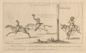 Westminster Races, polityczny wyścig w Covent Garden autorstwa Isaac Cruikshank