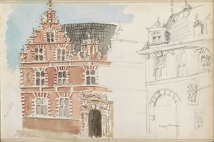 Ratusz i Waag w Hoorn autorstwa Isaac Gosschalk