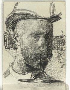 Autoportret Izaaka Izraela, palenia autorstwa Isaac Israels