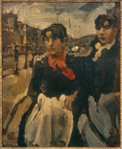 Dwie dziewczyny na Lijnbaansgracht autorstwa Isaac Israels