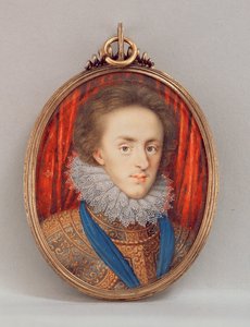Portret Henryka, księcia Walii (1594-1612) ok. 1610 (wc na welonie) autorstwa Isaac Oliver