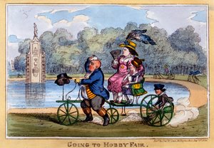 Going to Hobby Fair, 1835 (rycina ręcznie kolorowana) autorstwa Isaac Robert Cruikshank