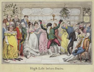 High Life under Stairs (kolorowa akwaforta)