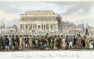 Le prix Saint Léger à Doncaster (kursy les) - w książce „Szpieg angielski” Charlesa Molloya Westmacotta, il. autor: Robert Cruikshank, Londyn autorstwa Isaac Robert Cruikshank