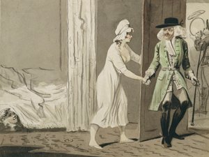 Rogacz wyrusza na polowanie, ok. 1800 (pióro i atrament z toaletą na papierze)