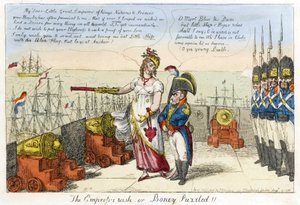 Cesarzowa Życzeń lub Boney Puzzled! autorstwa Isaac Robert Cruikshank