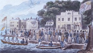 Promenada w Cowes, 1825 autorstwa Isaac Robert Cruikshank