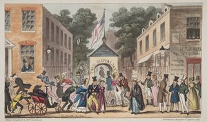 The Royal Wells, Cheltenham lub Spasmodic z Spa Waters, z The English Spy, wyd. 1824 (grawerowanie ręcznie kolorowane) autorstwa Isaac Robert Cruikshank