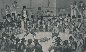 W Royal Cockpit, 1821, 1920. Artyści: Isaac Robert Cruikshank, George Cruikshank. autorstwa Isaac, Robert and George Cruikshank