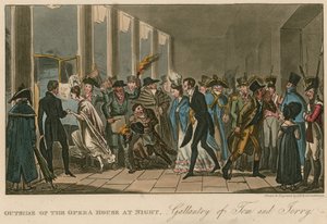 Na zewnątrz Opery; Waleczność Toma i Jerryego autorstwa Isaac, Robert and George Cruikshank