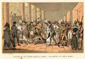 Na zewnątrz Opery w nocy autorstwa Isaac, Robert and George Cruikshank