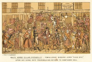 Piwnica pod Białym Koniem, Piccadilly autorstwa Isaac, Robert and George Cruikshank