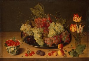 Martwa natura z owocami i kwiatami (olej) autorstwa Isaac Soreau