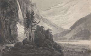 Krajobraz górski z napisem Salomon Gessner (Szwajcaria)