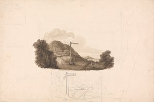 Szkic wykonany do winiety przez pana Eda Halla History of Caernarvonshire, który nigdy nie został opublikowany autorstwa Isaac Weld