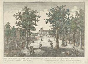 Widok na Buitenhof w Hadze Vue du Buyten-Hof, a la Haye. (tytuł na obiekcie) autorstwa Isaac van Haastert