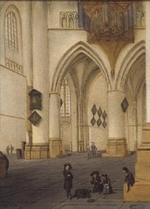 Widok południowego obejścia kościoła św. Bawona, Haarlem