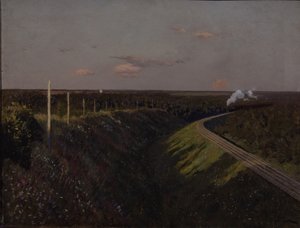 Pociąg w drodze, lata 90. XIX wieku autorstwa Isaak Ilyich Levitan