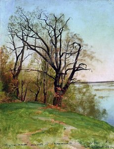 Dąb nad brzegiem rzeki, 1887 r. autorstwa Isaak Ilyich Levitan
