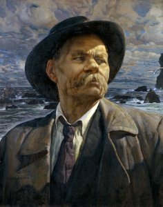 Portret autora Maksyma Gorkiego 1868-1939, 1936 autorstwa Isaak Israilevich Brodsky