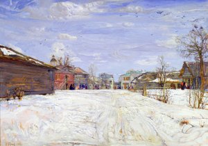 Scena uliczna w zimie autorstwa Isaak Israilevich Brodsky