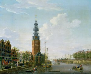 Widok Amsterdamu z Montelbaanstoren na Oudeschans, 1777