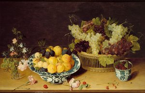 Martwa natura z owoców i kwiatów, c1620-1640 autorstwa Isaak Soreau