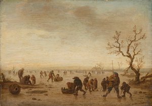 Łyżwiarze na lodzie, ok. 1642-45 (olej na drewnie dębowym)