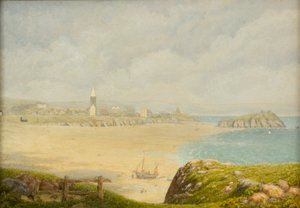 „Tenby, plaża”, 1870-1927 autorstwa Isambard Owen