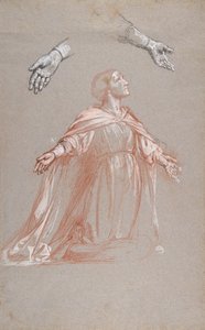 Rejestr środkowy Sainte Clotilde, studium malowideł ściennych w kaplicy św. Remi..., XIX w. autorstwa Isidore Pils